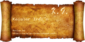 Keisler Irén névjegykártya